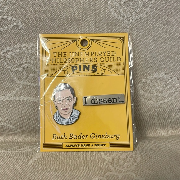 The Unemployed Philosophers Guild Ruth Bader Ginsburg & I Dissent Enamel Pin Set - Picture 2 of 7